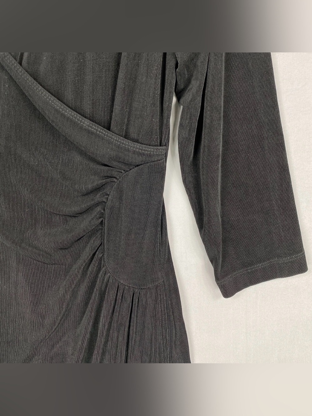 Chico’s Travelers Rosemary Faux Wrap Dress Black Slinky Knit Size 3 XL NWOT - Picture 3 of 8